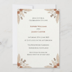 Invitación de boda barroca dorada