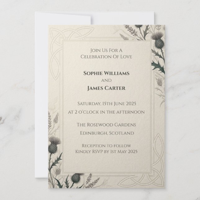 Invitación de boda barroca dorada y azul marino (Anverso)