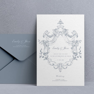 Invitación de boda barroca vintage