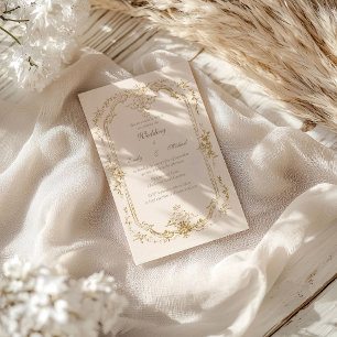 Invitación de boda Barroco Vintage Oro
