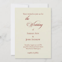 Invitación de boda básica y elegante beige