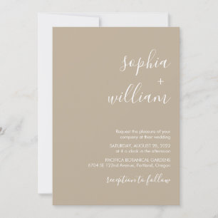 Invitación de boda beige boho