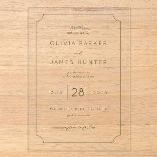 Invitación de boda beige elegante