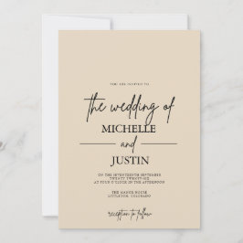 Invitación de boda Beige Tan QR