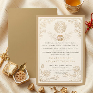 invitación de boda bilingüe vietnamita–inglés