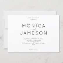 Invitación de boda Black & White Modern 1