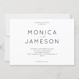 Invitación de boda Black & White Modern 1