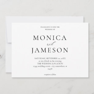 Invitación de boda Black & White Modern 2