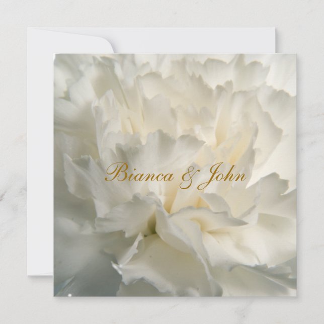 Invitación de boda blanca elegante y más popular (Anverso)