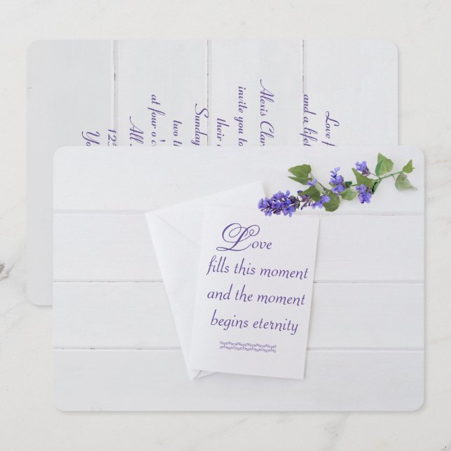 invitación de boda blanca en madera (Anverso / Reverso)