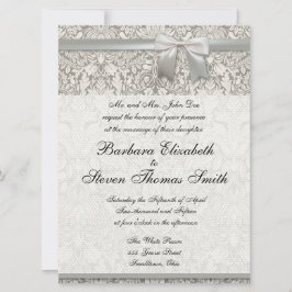Invitación de boda blanca plantilla tradicional