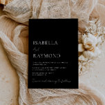 invitación de boda blanca y negra de moda<br><div class="desc">plantilla de invitación de boda elegante de moda,  diseño de texto moderno con colores en blanco y negro,  añada sus propios detalles y código QR.</div>