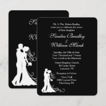 Invitación de Boda Blanco y Negro