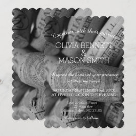 Invitación de boda blanco y negro elegante del