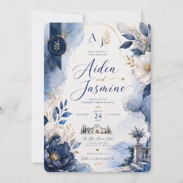 Invitación de boda Blue Elegance