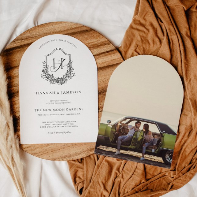 Invitación de Boda Bohemia Floral | Monograma Vint (Subido por el creador)