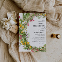 Invitación de Boda Bohemio con Flores Silvestres R