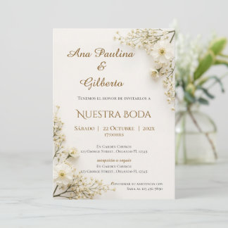 Invitación de boda bohemio en español