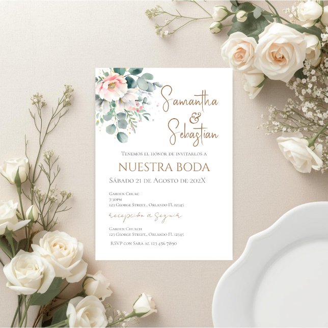 Invitación de boda bohemio en español (Subido por el creador)