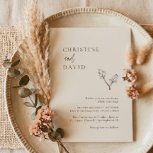 invitación de boda bohemio minimalista