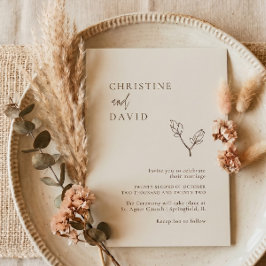 invitación de boda bohemio minimalista