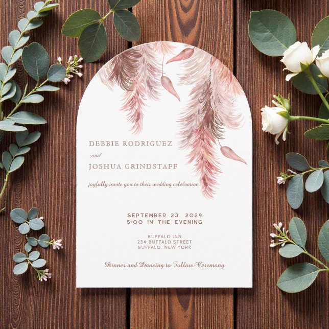 Invitación de boda bohemio pampas boho (Subido por el creador)