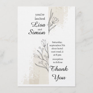 invitación de boda boho