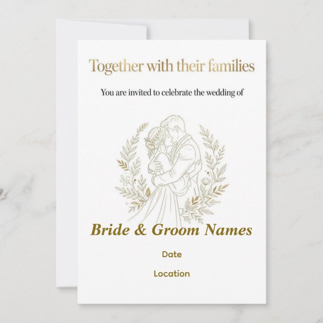 Invitación de Boda Boho (Anverso)