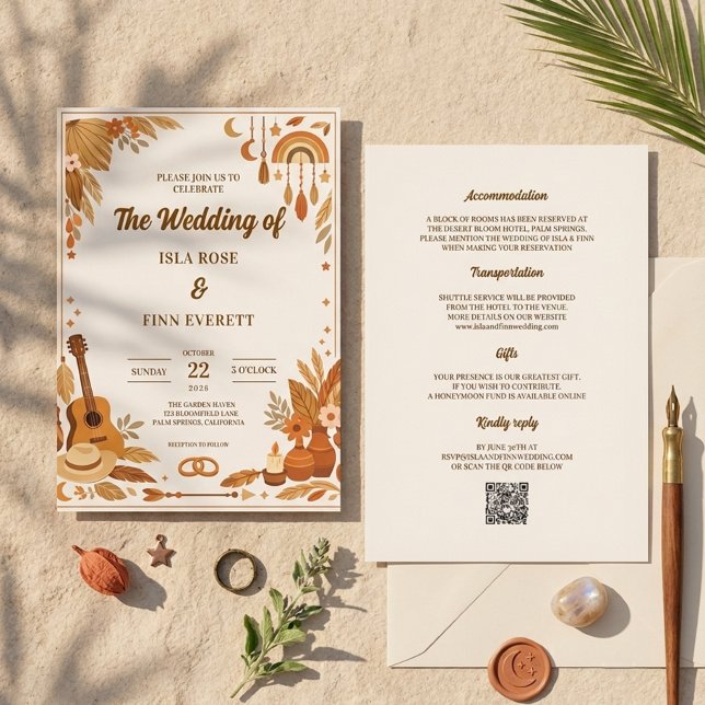 Invitación de boda boho (Subido por el creador)