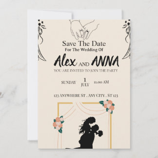 Invitación de boda boho adorable