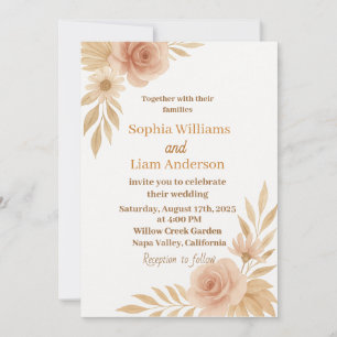 Invitación de boda Boho Chic – Plantilla editable