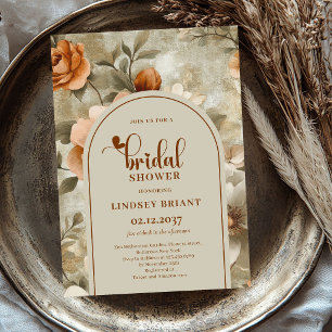 Invitación de boda boho chic rust terracota
