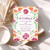 Invitación de Boda Boho Colorida Fiesta Floral Mex