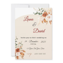 Invitación de boda boho con flores silvestres