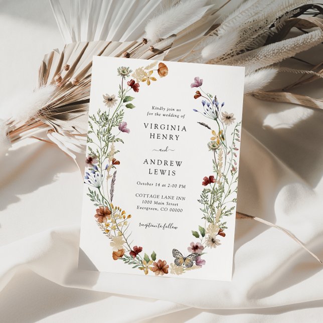 Invitación de boda boho con flores silvestres (Subido por el creador)
