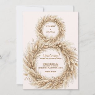 Invitación de Boda Boho Corona de Pampas Marco
