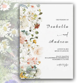 Invitación de boda boho de flor silvestre