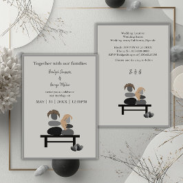 Invitación de boda boho de la pareja Eternal Stone