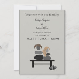 Invitación de boda boho de la pareja Eternal Stone
