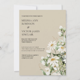 Invitación de boda boho de margarita silvestre