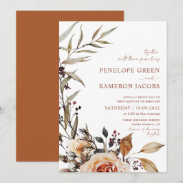 Invitación de boda boho de otoño