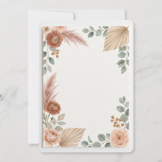 Invitación de boda boho de terracota