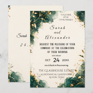 Invitación de boda boho de terracota y hierba de P