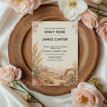 Invitación de Boda Boho del Desierto de Terracota