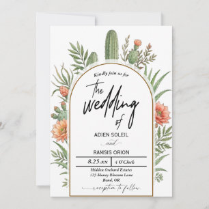 Invitación de Boda Boho Desierto Cactus