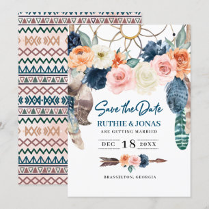 Invitación de boda Boho Dreamcatcher Save The Date