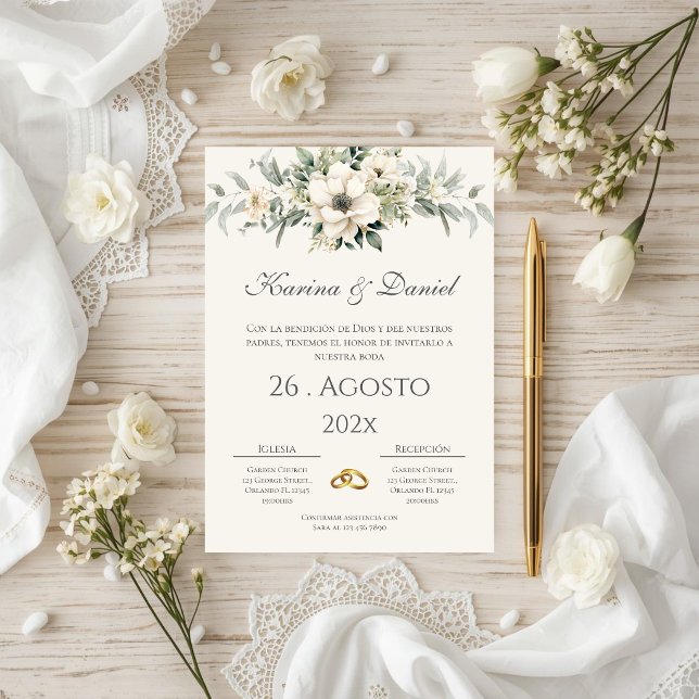 Invitación de boda boho en español (Subido por el creador)