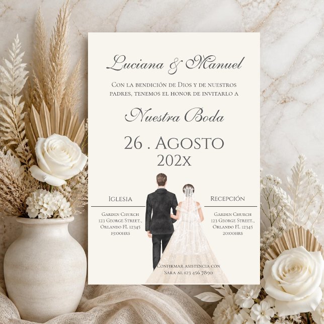 Invitación de boda boho en español (Subido por el creador)