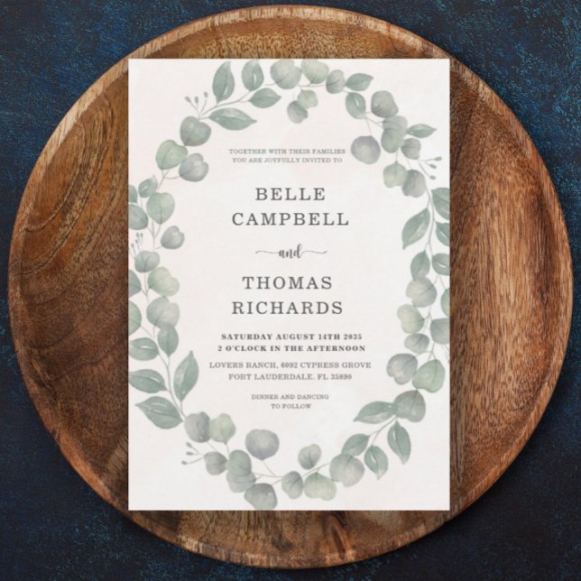 Invitación de boda Boho Eucalyptus Sage y Naranja (Subido por el creador)