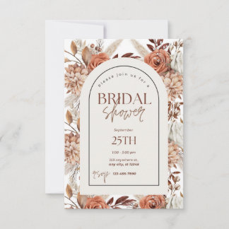 Invitación de boda boho floral acuarela